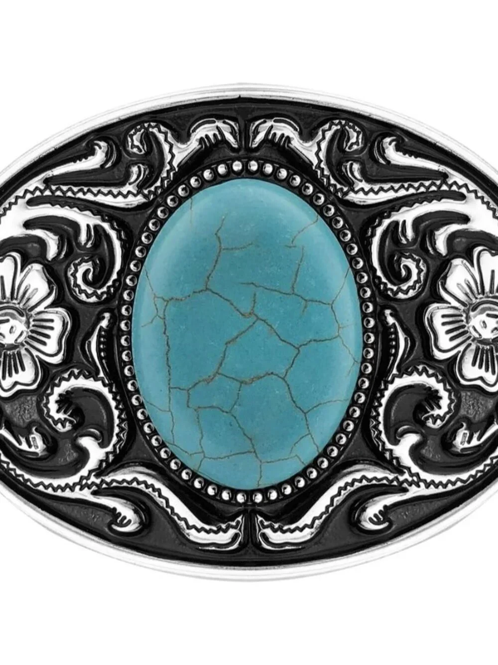 Men's Turquoise Vintage American Western Cowboy Turquoise Stone Belt Buckle